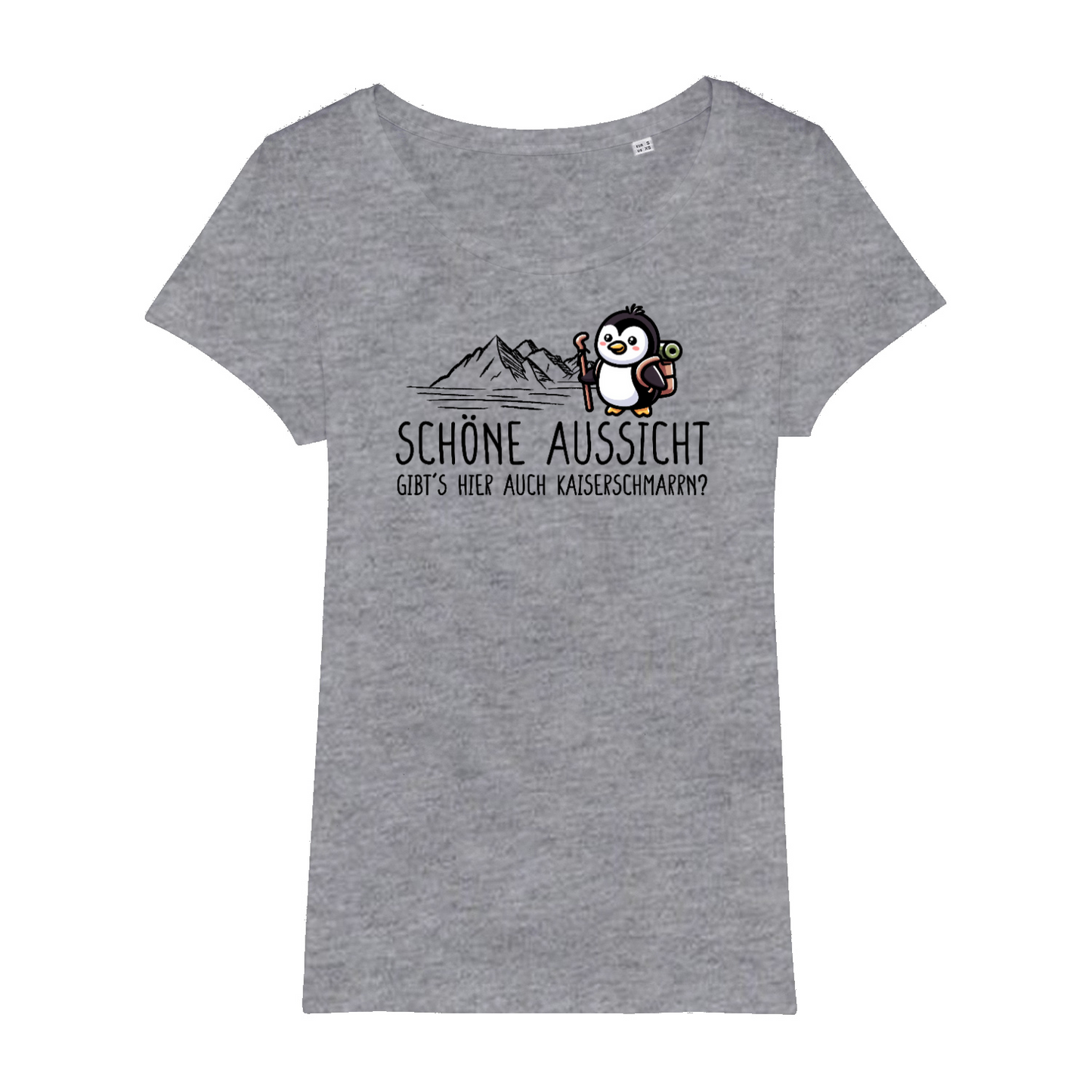 Schöne Aussicht Bio Frauen Shirt mit Spruch, Print Nahaufnahme