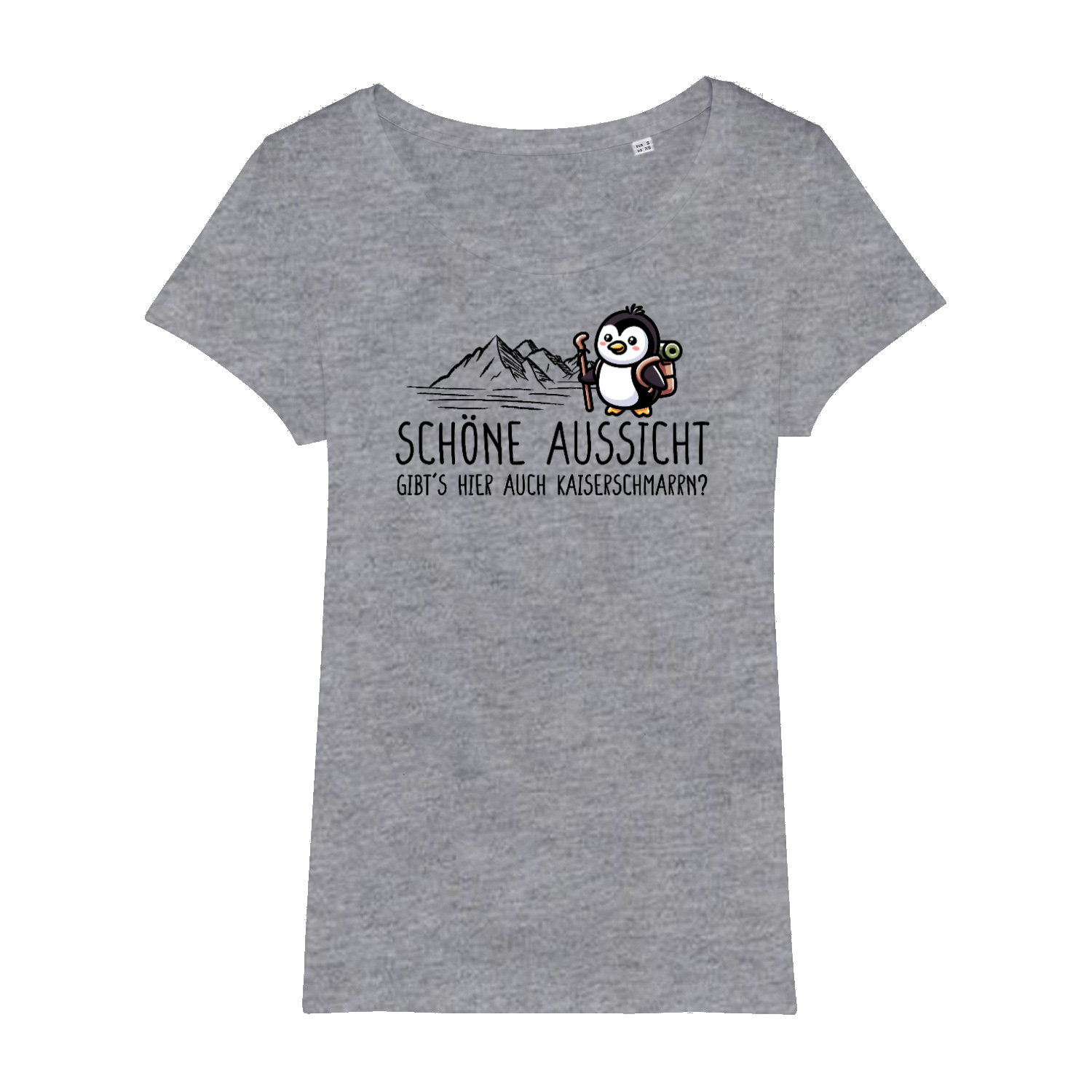 Schöne Aussicht Bio Frauen Shirt mit Spruch, Print Nahaufnahme