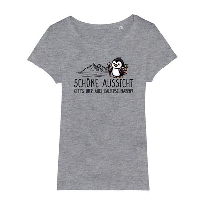 Schöne Aussicht Bio Frauen Shirt mit Spruch, Print Nahaufnahme