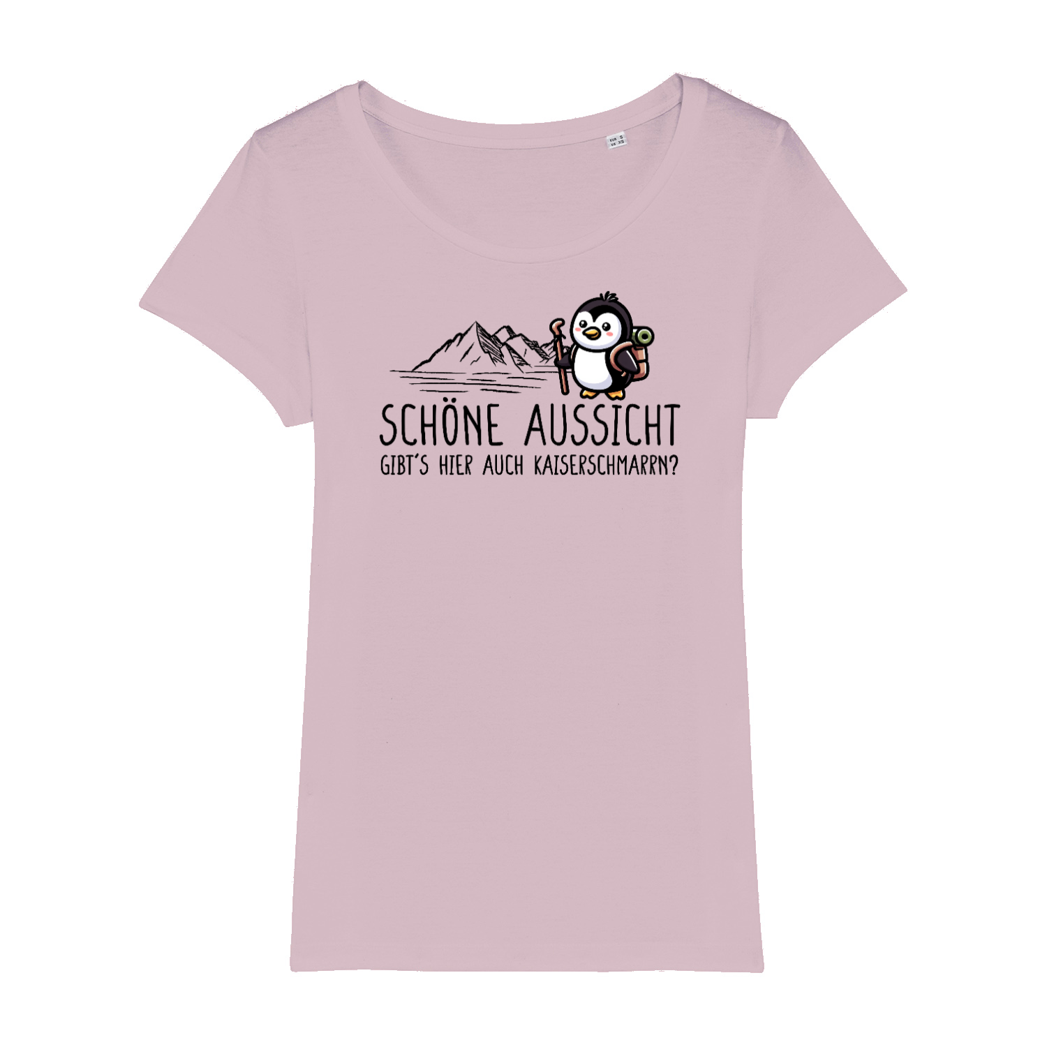 Schöne Aussicht Bio Frauen Shirt mit Spruch, Detailansicht