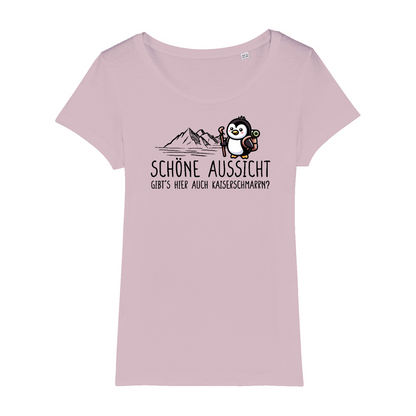 Schöne Aussicht Bio Frauen Shirt mit Spruch, Detailansicht